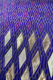 Jupe Midi « Soie Thaï Violette et Appliqués Dorés »