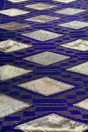 Jupe Midi « Soie Thaï Violette et Appliqués Dorés »
