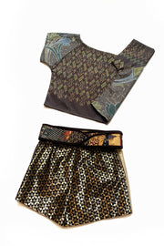 “Gold and Black” mini shorts