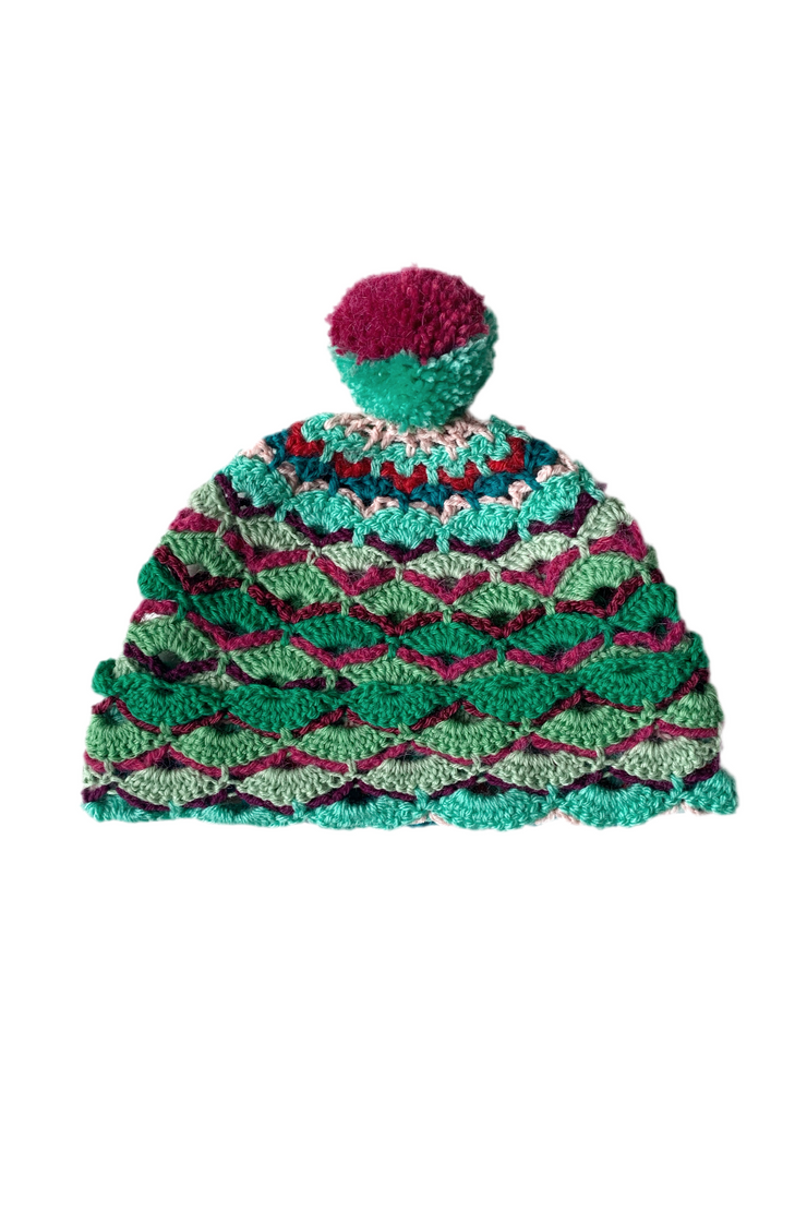 Bonnet au crochet " Menthe Poivrée "