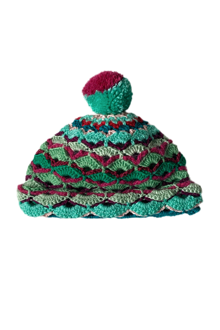 Bonnet au crochet " Menthe Poivrée "