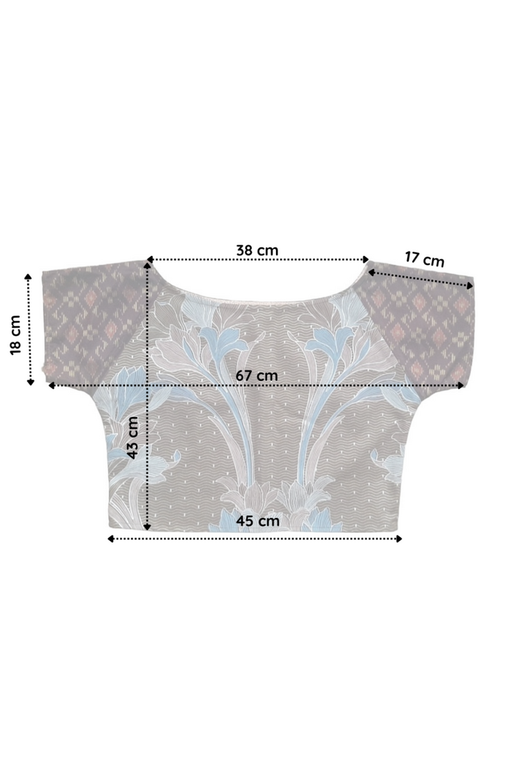 Dessin technique du Crop Top Moka Soie avec dimension du vêtements indiquées en centimètres