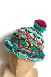 Bonnet au crochet " Menthe Poivrée "