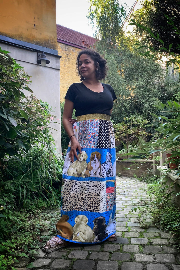 Long “Pink and Pastel Green” Wrap Skirt