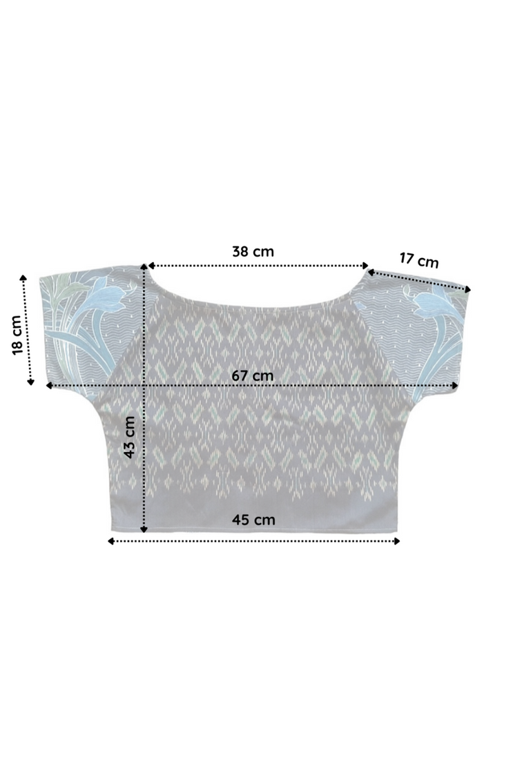 Image technique des mesures du vêtement crop top terre soie en centimètres