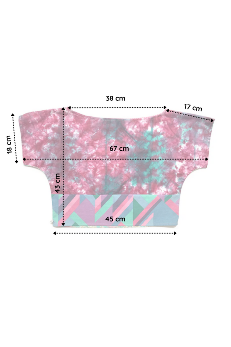 “Tie &amp; dye clouds” two-sided crop top