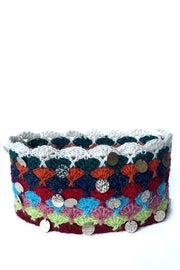 Bandeau au crochet " Sequins dorés »