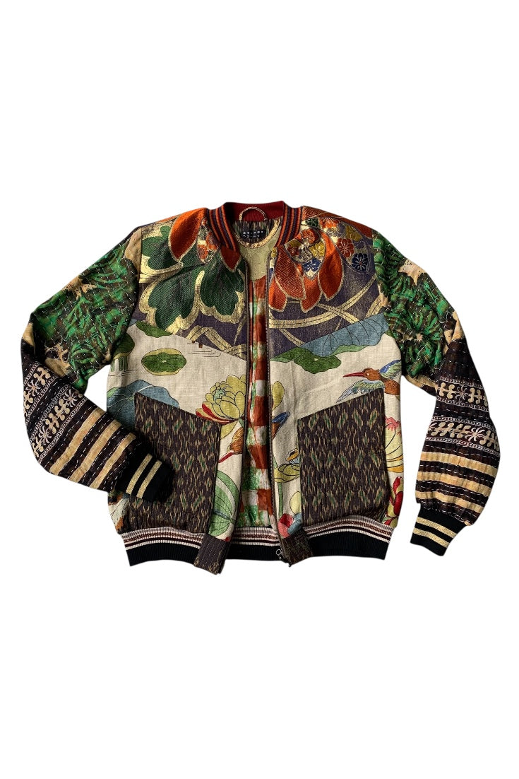 bomber patchwork nénuphar devant photo produit sur fond blanc