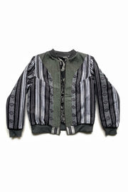 bomber réversible en patchwork doublé de tissus à motifs graphiques de coton wax