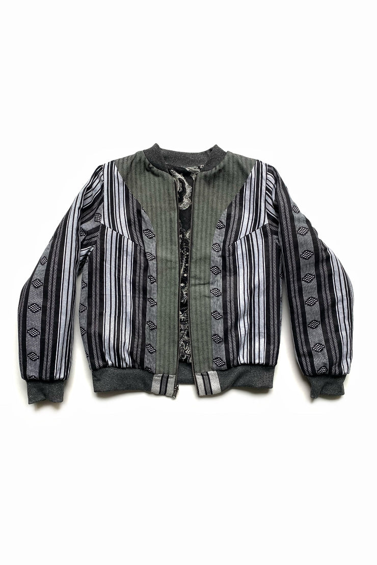 bomber réversible en patchwork doublé de tissus à motifs graphiques de coton wax
