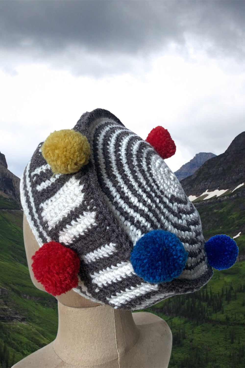 Bonnet Femme Fait Main Au Crochet – Violet, Laine, Création Unique, France