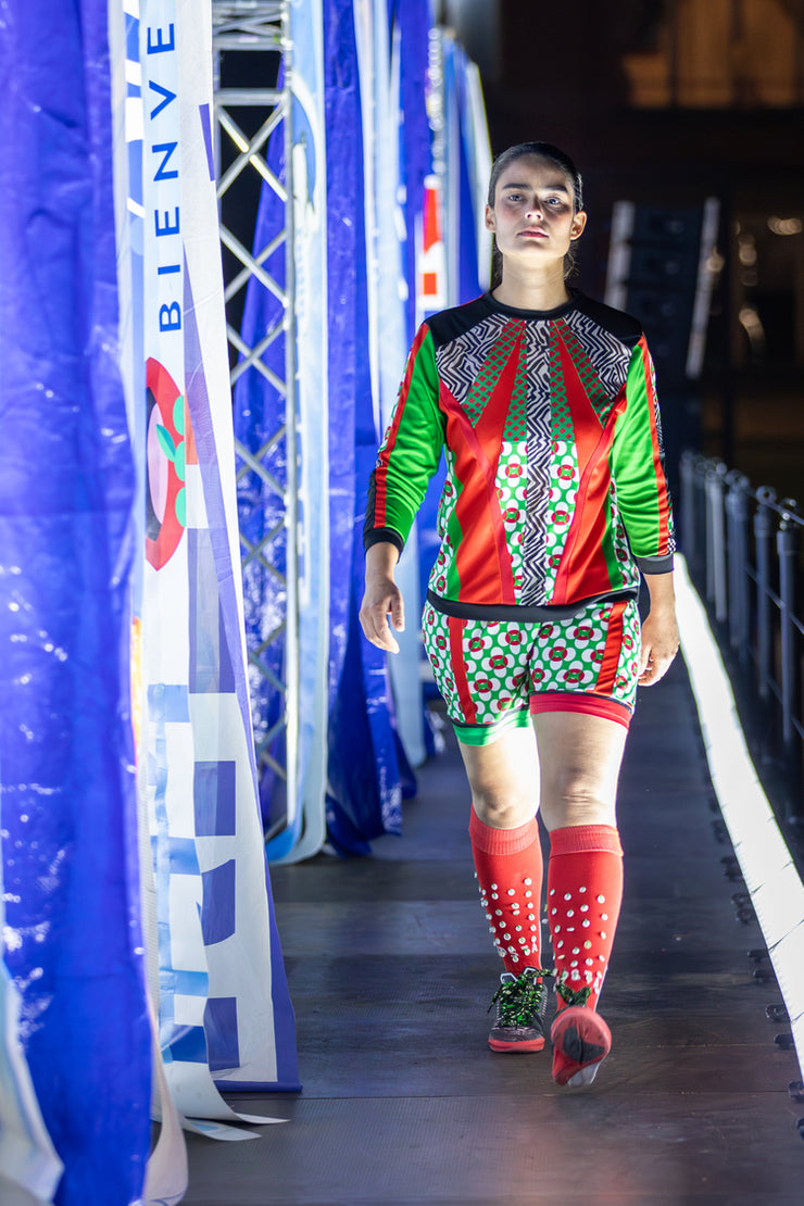 Maillot de Foot "Zèbre Vert et Rouge"