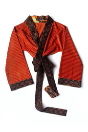 “Orange Velvet” Wrap-around mini-kimono