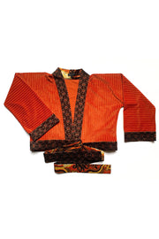 “Orange Velvet” Wrap-around mini-kimono