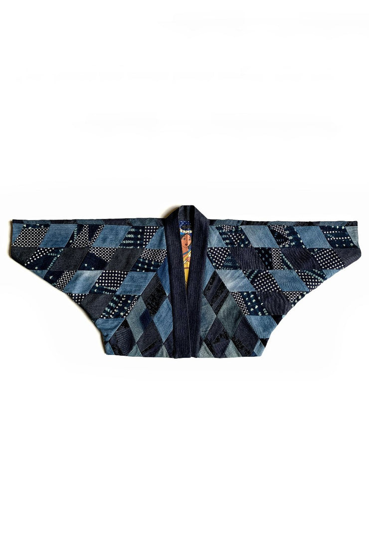 Crop Kimono « Patchwork Denim Indigo »