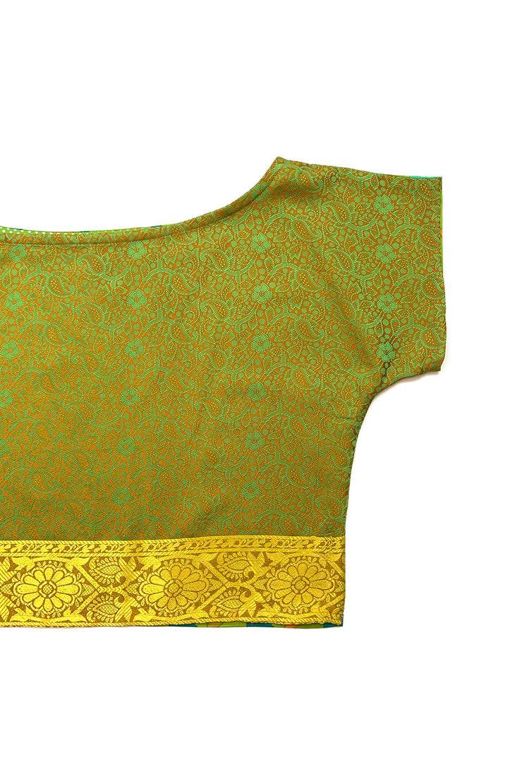 “Copper green” two-sided crop top