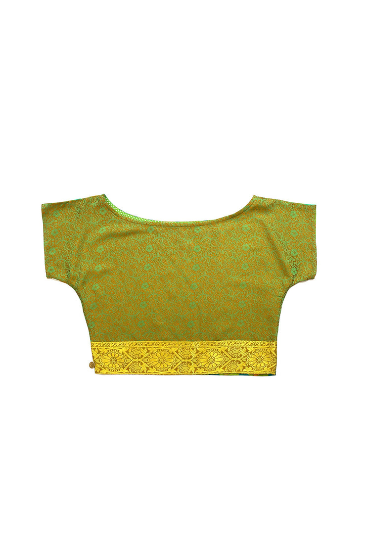 “Copper green” two-sided crop top