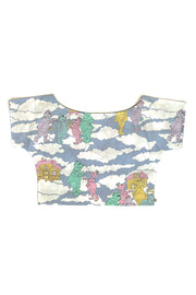 “Village in the Clouds” two-sided Crop Top
