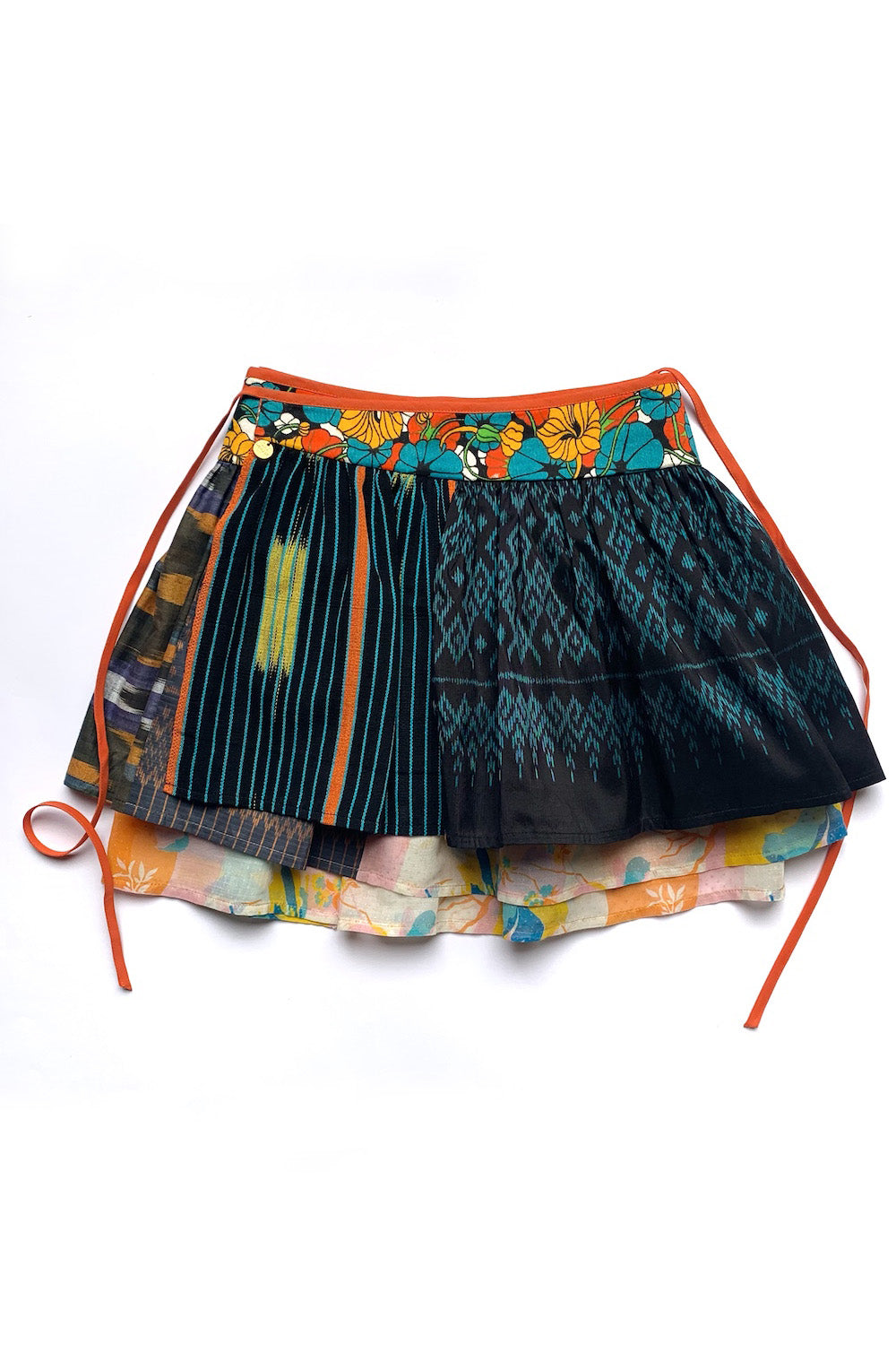 Ikat black, orange, blue” skirt – Julie Menuge