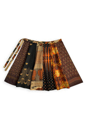Long “Black and Orange” Wrap Skirt
