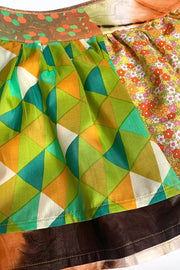 “Green silk, copper” wrap skirt