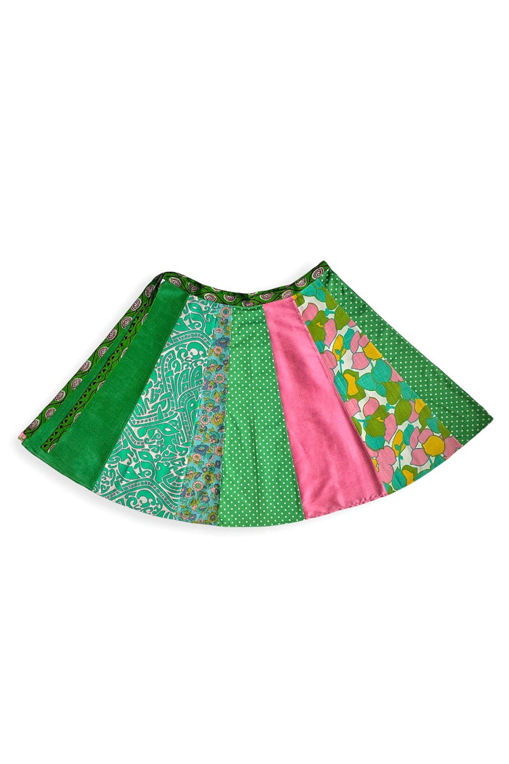 Long “Pink and Pastel Green” Wrap Skirt