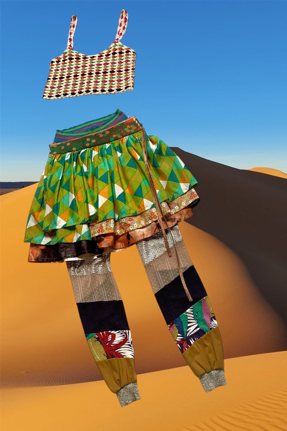 Jupe LuLaRoe Cassie Taille L - Orange Et Verte Rayures Horizontales - Neuf Avec étiquette