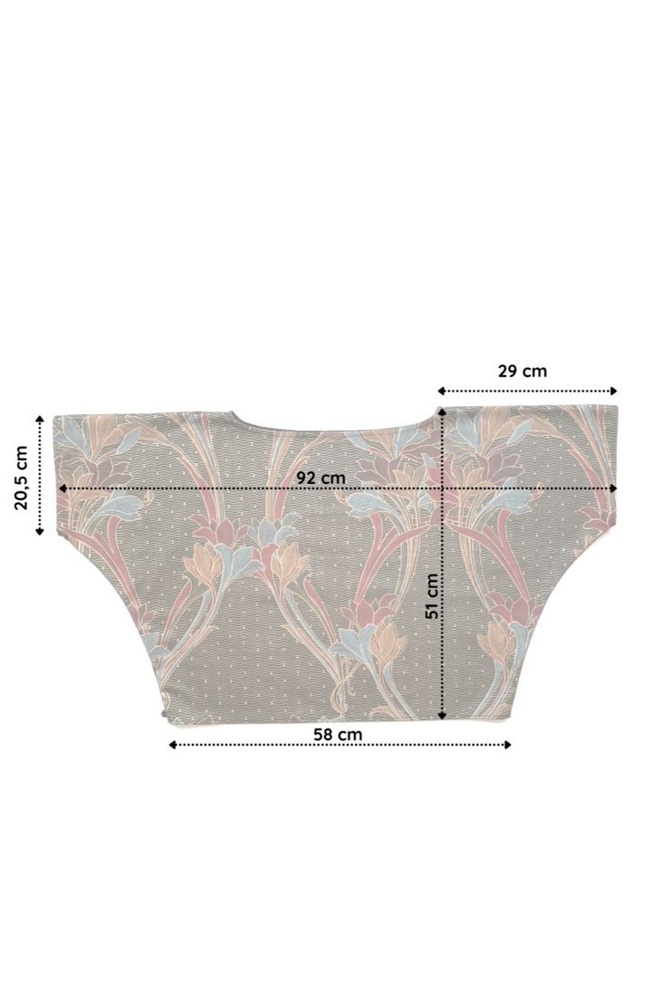 dessins techniques avec mesures en centimètres du crop top XL anthracite