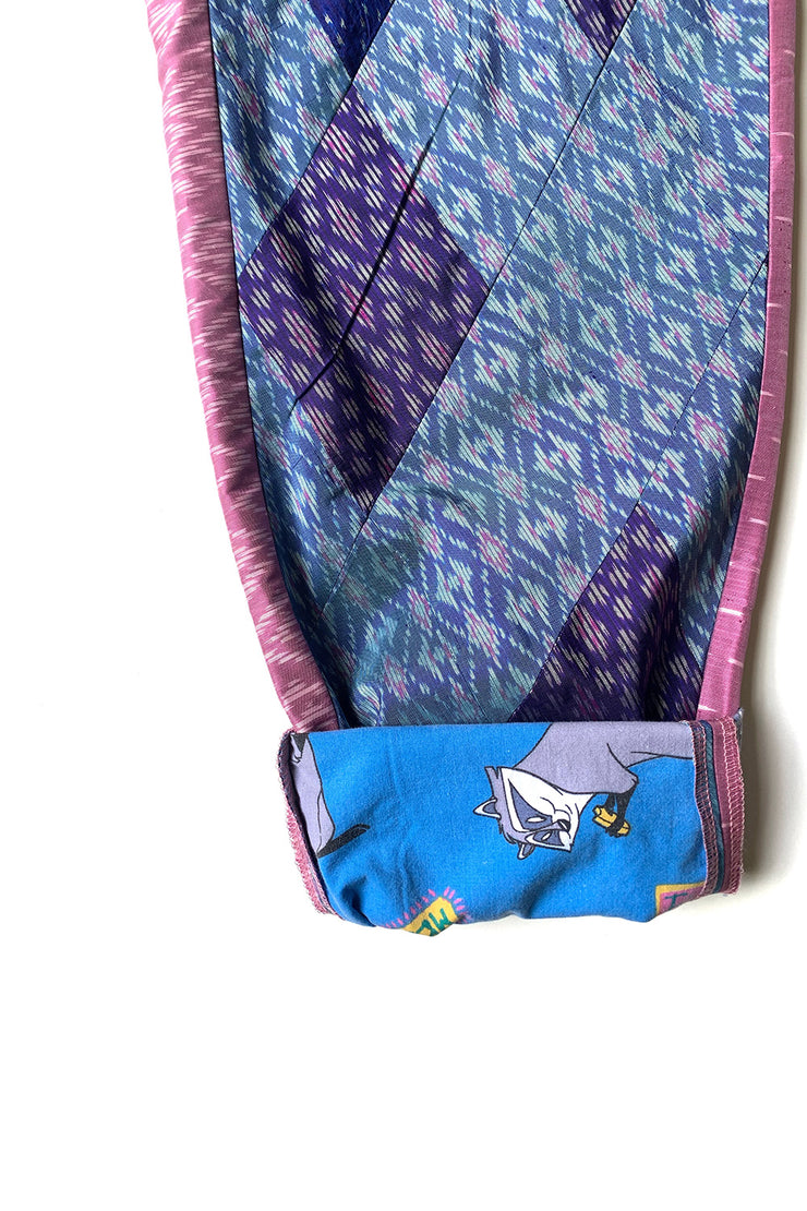 Pantalon à pinces "Patchwork soie Thaï "