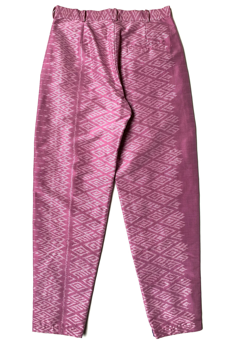 Pantalon à pinces "Patchwork soie Thaï "