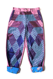 Pantalon à pinces "Patchwork soie Thaï "