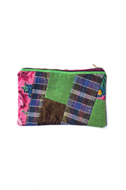 “Green and Mauve Patchwork” Travel Pouch