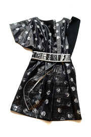 Robe « Bazin Noir Pois Blancs »