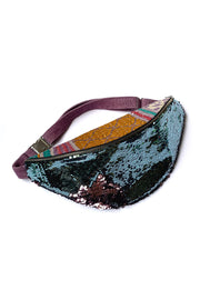“Blue Khanta Sequins” Belt Bag