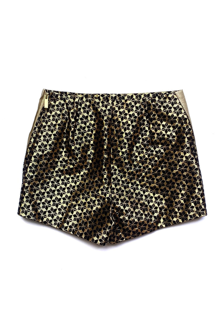 “Gold and Black” mini shorts