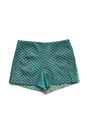 “Turquoise and Flowers” ​​mini shorts