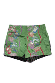“Green and Flowers” ​​mini shorts