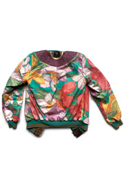 “Khanta Mauve Turquoise” Bomber Jacket